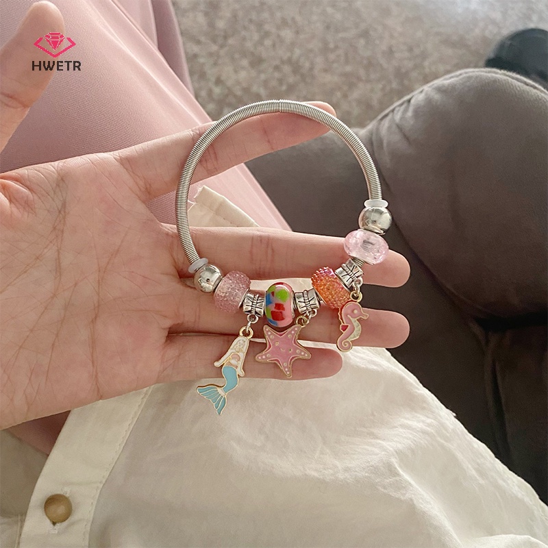  Vòng Tay Chuỗi Hạt Ngọc Trai Mặt Trăng Ngôi Sao Thời Trang Cho Nữ pandora ch Mới 