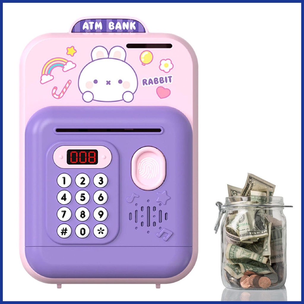 Hộp Tiết Kiệm Tiền atm mini Có Mật Khẩu Vân Tay Tự Động