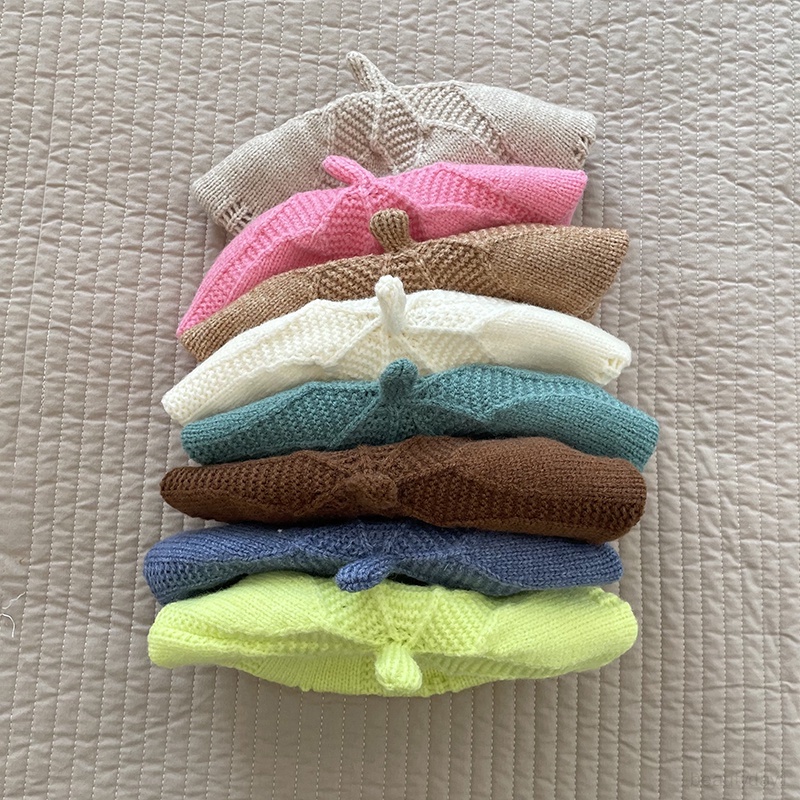 Mũ Nồi Dệt Kim Màu Sắc Ngọt Ngào Thời Trang Thu Đông Cho Bé