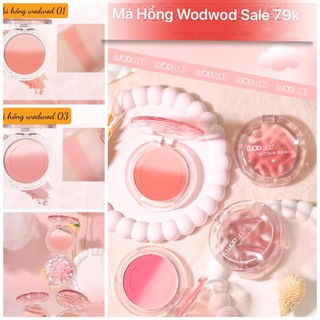 Phấn Má Hồng Wodwod 2 Màu gradient Sáng Bóng Tự Nhiên Tạo Khối Trang Điểm Bắt Sáng