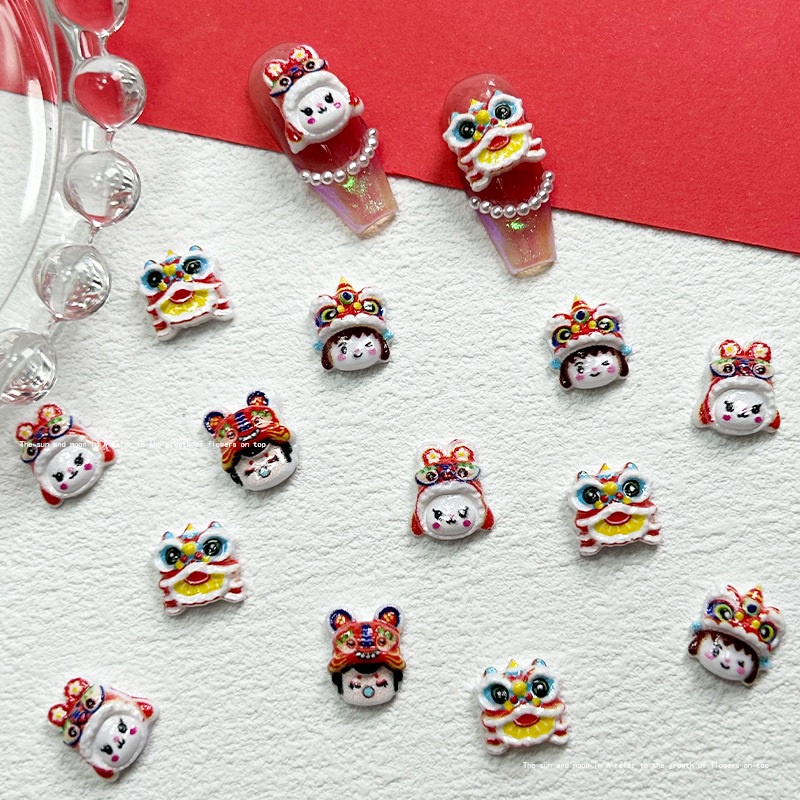 Charm Hoạt Hình Nón Lân Tết 2024 | Trang Trí Móng Tay