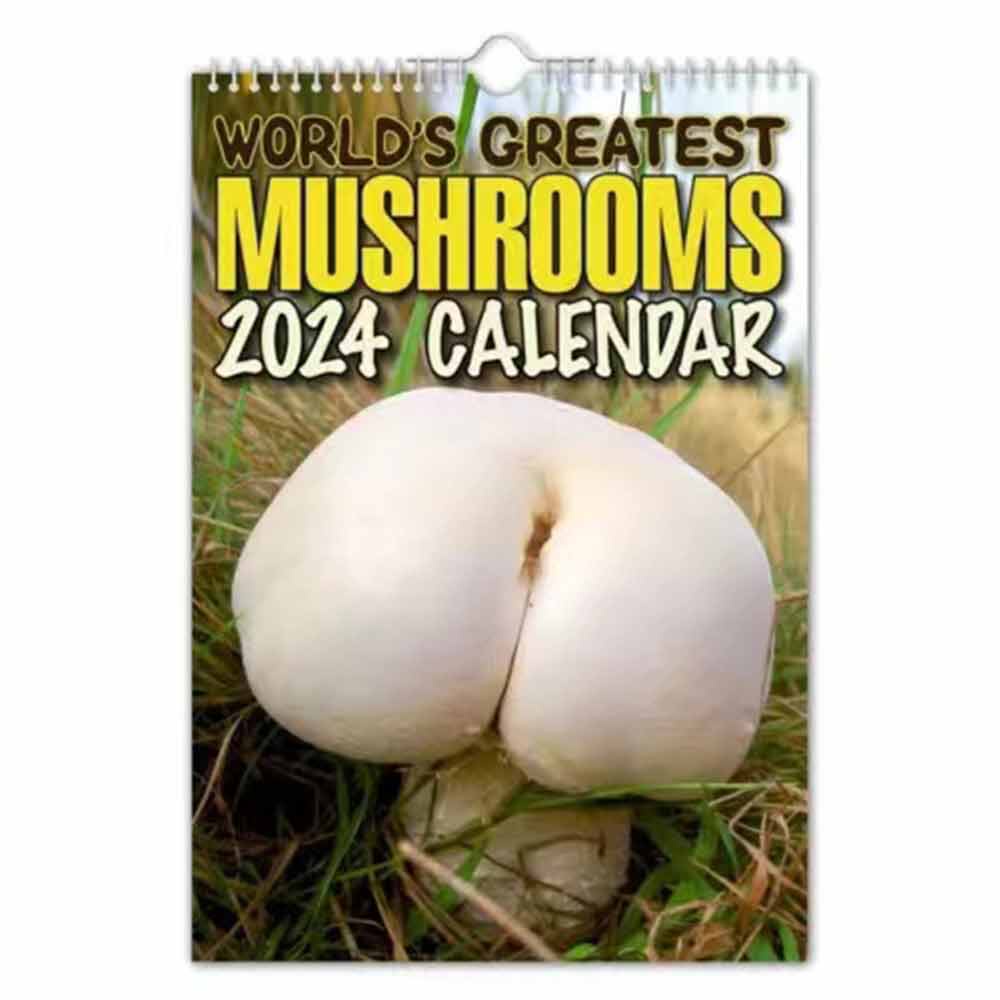Mushroom Calendar 2024 World's Greatest Mushroom Wall Calendars 2024 Funny Butts Shape Planner Calendar
