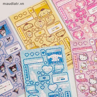 Mm set 6 Tấm Hình Dán hello kitty melody kuromi hello kitty Màu laser Chống Thấm Nước diy vn