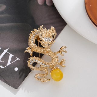 Ghim cài áo hình rồng phong cách Trung Hoa cao cấp cho nam nữ