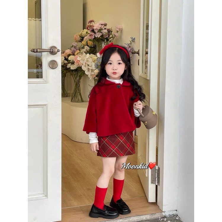 Set áo choàng kèm áo váy  bé gái