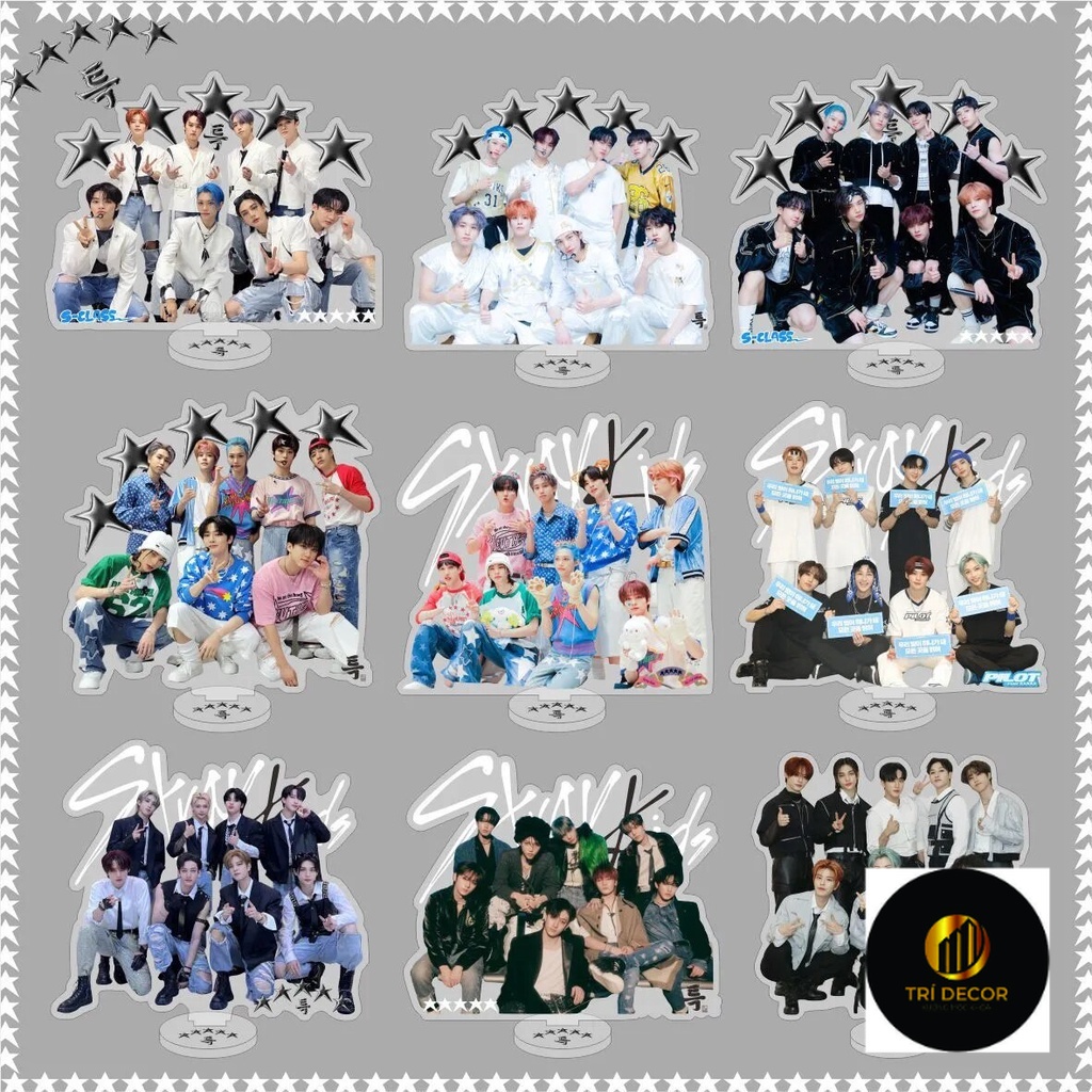 Mô hình Standee KPOP Stray Kids 5-STAR Album Conceptz HyunJin Felix Phụ kiện trang trí để bàn góc học tập