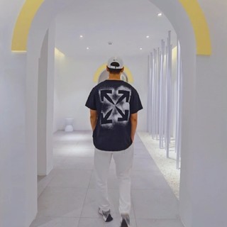 Off-white Áo Thun Tay Ngắn In Chữ Kiểu Cổ Điển Thoải Mái Thời Trang Cho Nam Và Nữ Túi Đeo Chéo Thời Trang Hàn Cho Nam Nữ