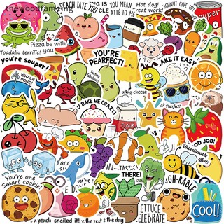 Bộ 50 miếng dán hoạt hình graffiti vui nhộn trang trí vali / laptop / vali