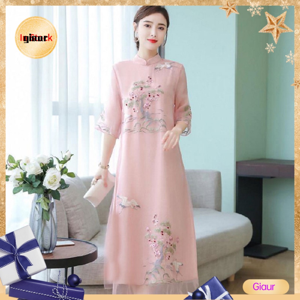 Đầm Sườn Xám Dáng Rộng Thiết Kế Dễ Thương Cho Nữ