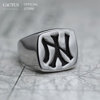 Nhẫn NY mặt vuông cá tính, phong cách retro, thép titan không gỉ - Cactus Accessoriess