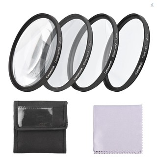 Camnoon 72mm Close-up Filter Kit 4pcs Macro Filters Close-up Lens Filter Set with Filter Pouch Cleaning Cloth Replacement for Canon Pentax Olympus Fuji DSL