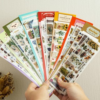 Bộ 6 tấm sticker dán trang trí hình hoa lá phong cách cổ điển