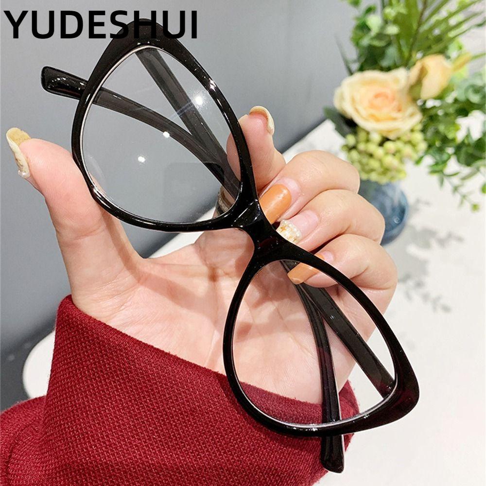 YUDESHUI Kính Mát Gọng Tròn Lớn Chống Tia UV Họa Tiết Da Báo Màu Xanh Dương Trong Suốt Phong Cách Cổ Điển Thời Trang Cho Nữ