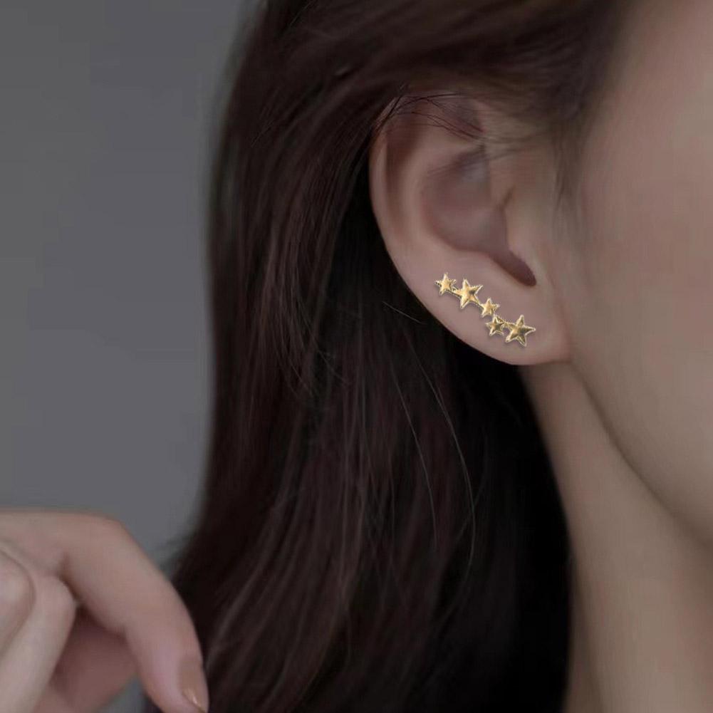 Bông Tai Hình Ngôi Sao / Mặt Trăng mini Lấp Lánh Thời Trang Cho Nữ k8i7