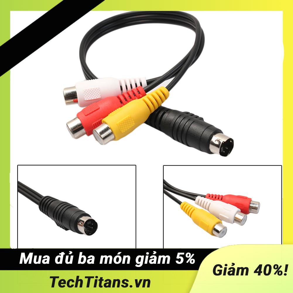 Dây Cáp Chuyển Đổi 4 pin s-video Sang 3 rca Dài 28Cm / 11 inch Cho Máy Tính