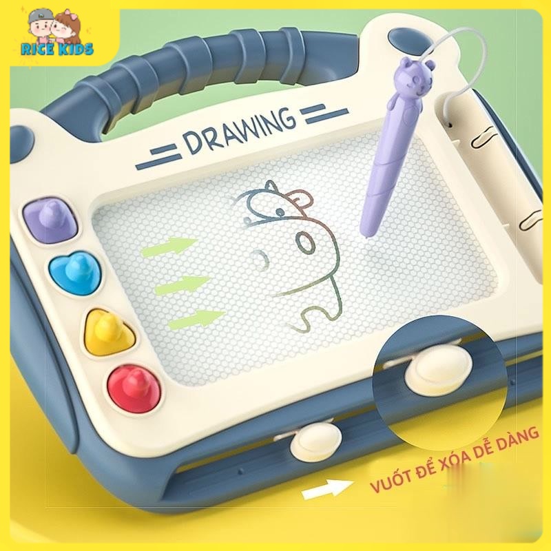 Bảng vẽ tự xóa cho bé thông minh có chân bàn, bảng từ tính tập viết, tập vẽ cho bé