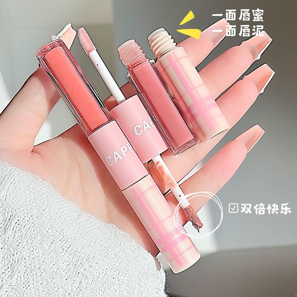 Son Môi Hai Đầu cappvini Dưỡng Ẩm Chống Thấm Nước Lâu Trôi