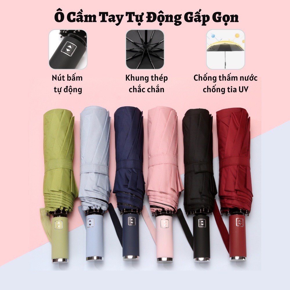 Ô Che Mưa - Dù Che Mưa Che Nắng Cỡ Lớn Chống Tia UV gấp gọn 10 Nan và 8 Nan