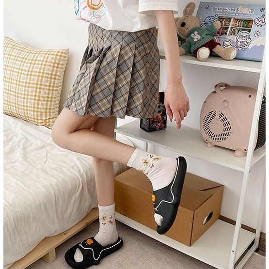 C-FOOT Dép Quai Ngang Họa Tiết Vịt Hoạt Hình Dễ Thương