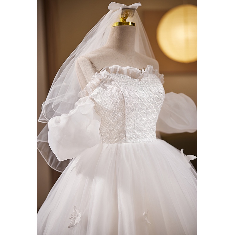 Mới Đầm Cưới Dài Trung Bình Màu Trắng Đơn Giản Thời Trang Cho Cô Dâu / Đi Biển / Trăng Mật / Học Sinh