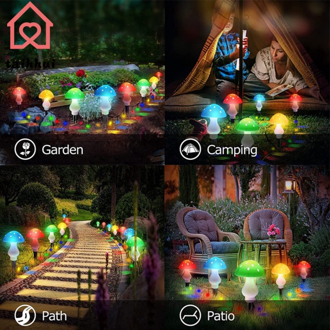 Dây Đèn led Hình Nấm Trang Trí Sân Vườn Sử Dụng Năng Lượng Mặt Trời