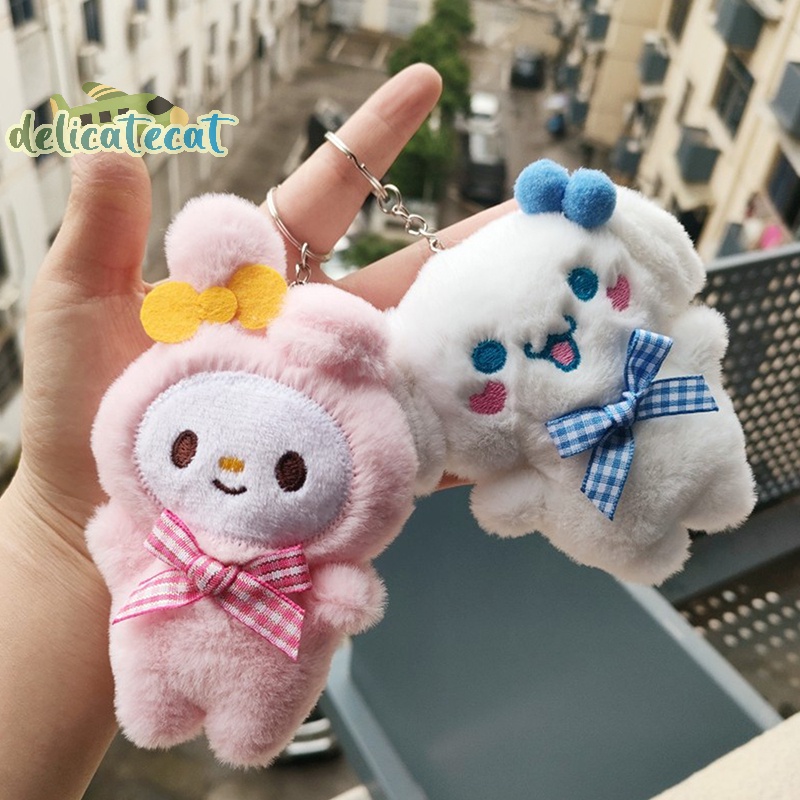 Móc Khóa Hình Mèo kitty kuromi my melody cinnamoroll Nhồi Bông Dễ Thương