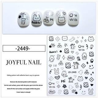 Sticker Dán Móng Tay Hình Thỏ poodle Dễ Thương