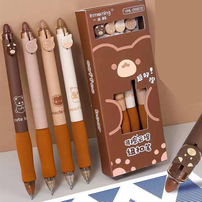 Set 4 Bút Mực gel Ngòi 0.5mm Mực Đen Có Thể Xóa Được