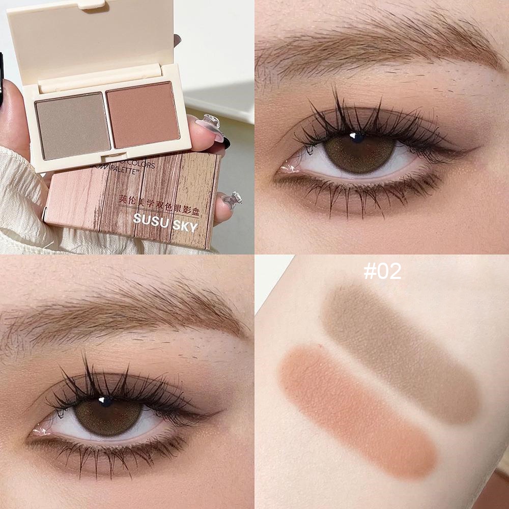 Thẩm Mỹ Anh Hai Màu Phấn Mắt Bảng Tông Màu Đất Mờ Kim Sa Lấp Lánh Hàng Ngày Trang Điểm Nhẹ Màu Phấn Mắt JULYSTAR