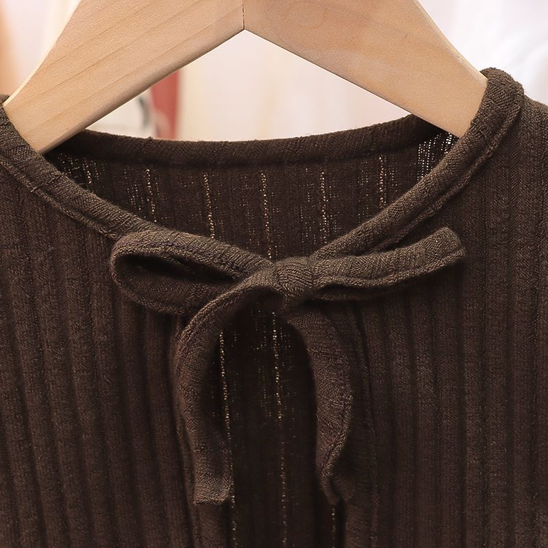 Áo cardigan Dệt Kim Tay Dài Kèm Chân Váy Xinh Xắn Cho Bé Gái 80-130