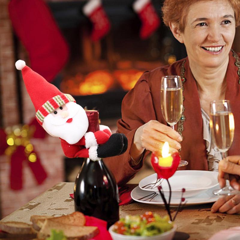 Bộ Vỏ Bọc Chai Rượu Vang Hình Ông Già Noel / Người Tuyết / Người Tuyết Làm Quà Tặng Cho Bạn Bè / Giáng Sinh / Rượu Sâm Panh