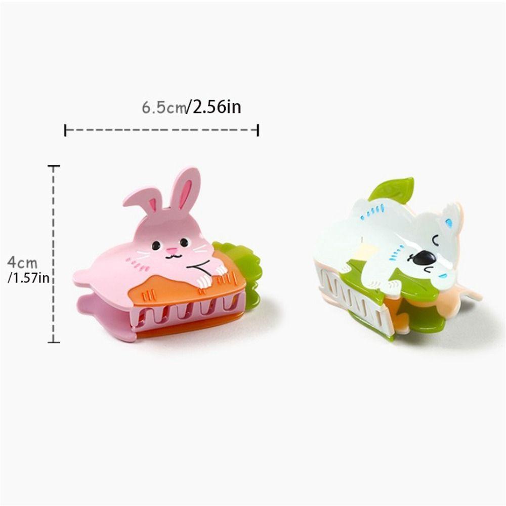 Fuhui Kẹp Tóc acrylic y2k Hình Thú Hoạt Hình Sáng Tạo Cho Nữ