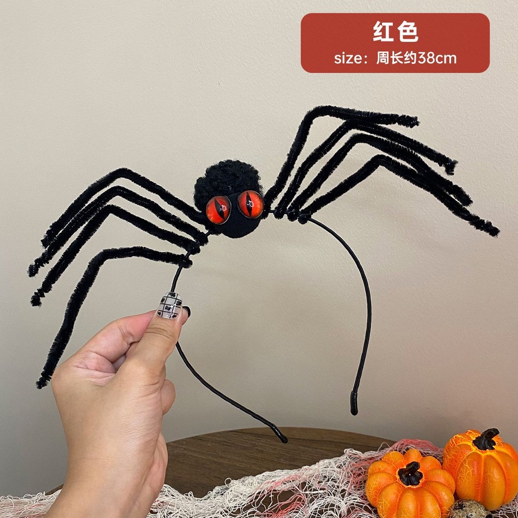 Băng Đô Cài Tóc Hình Nhện Đen Phong Cách halloween
