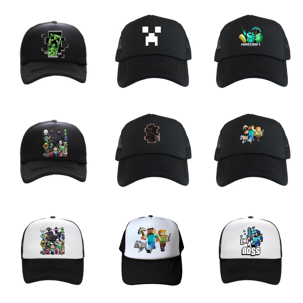 Minecraft Mũ Lưỡi Trai In Hình Hoạt Hình Cho Bé