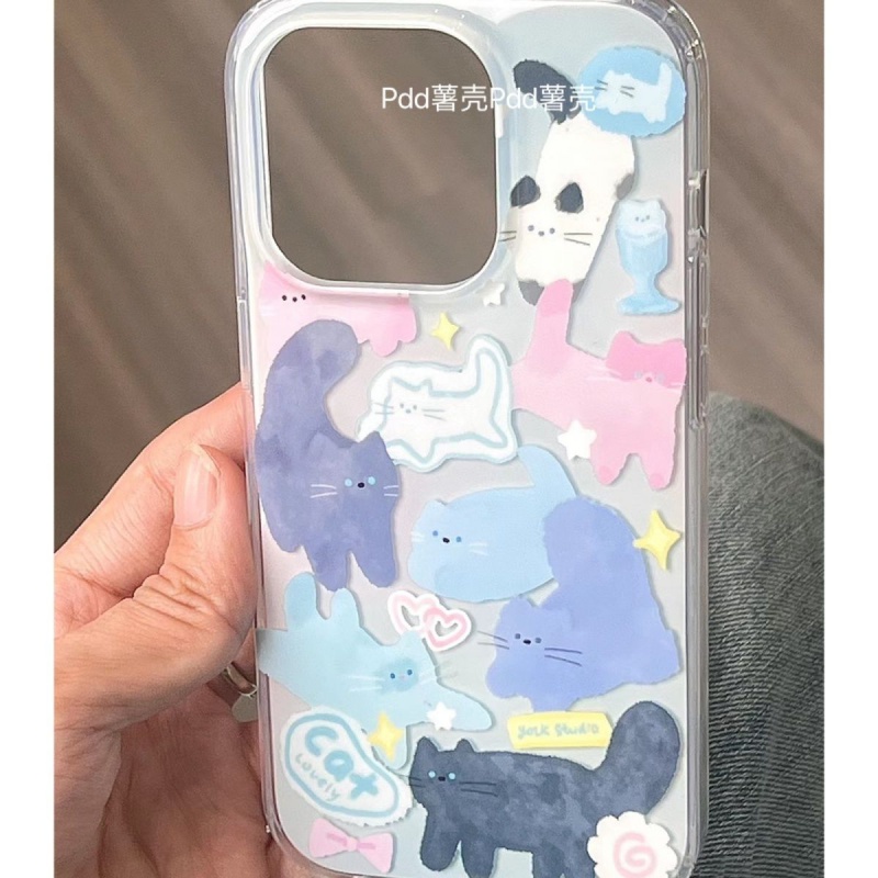 Màu Sắc Ốp Điện Thoại Mềm In Hình Mèo kitty Cho Iphone 14 / 13promax 12 / 11pro xr / xsmax 7 / 8plus