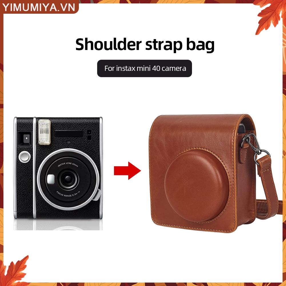 ☼Yimumiya ☼ Bảo Vệ Bao Da pu Máy Ảnh fujifilm instax mini 40 Kèm Dây Đeo Tùy Chỉnh Tiện Dụng