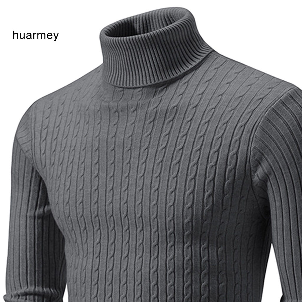 Huarmey Áo sweater Dệt Kim Cổ Lọ Thời Trang Mùa Đông Ấm Áp Cho Nam
