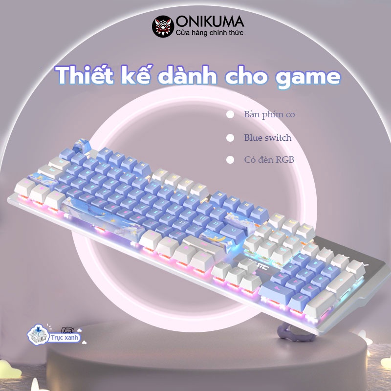 Bàn Phím Cơ Gaming Basic KB5 Luxury Cao Cấp 104 Phím Màu Hồng Có Dây/ Đèn LED Chống Nước Chơi Game Cho Máy Tính/laptop