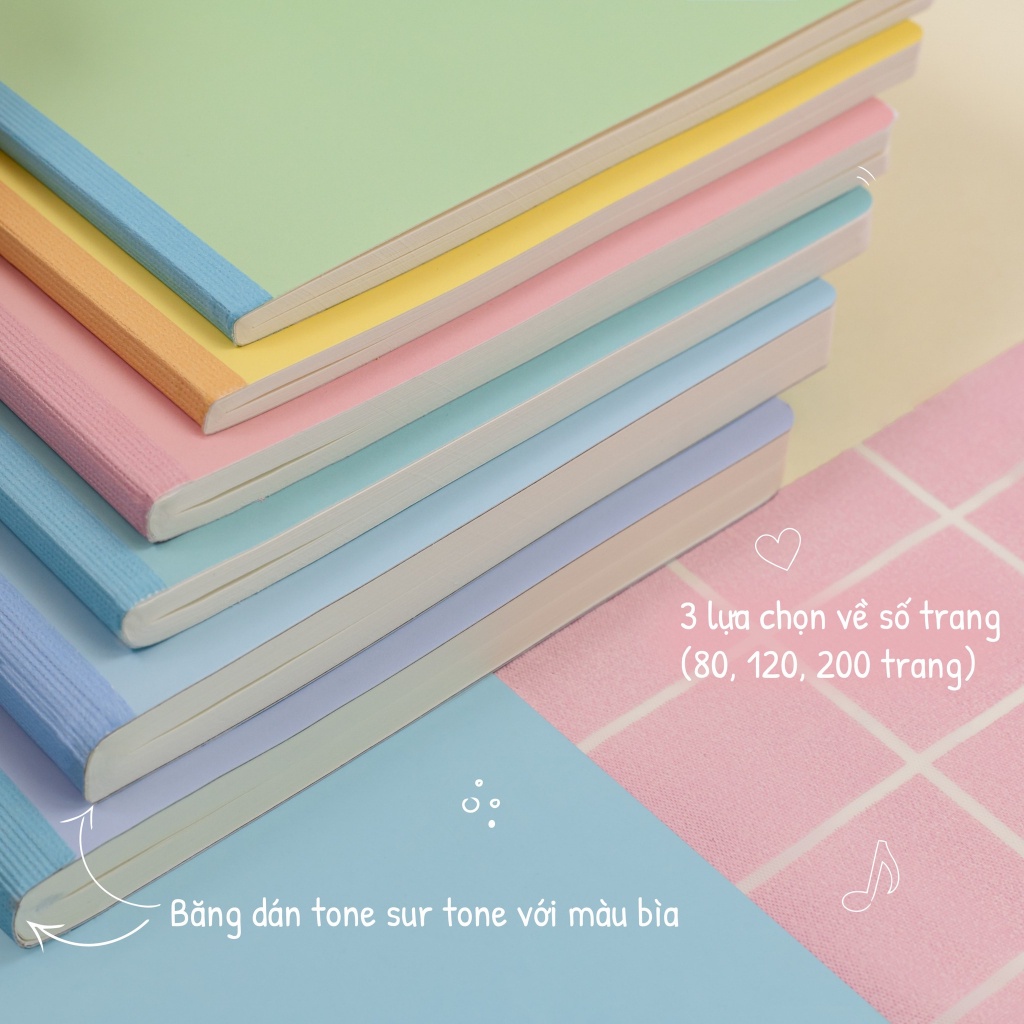 Vở tập viết giấy chấm dot 100gsm tiện lợi 80/120/200 trang may dán gáy B5 KLONG