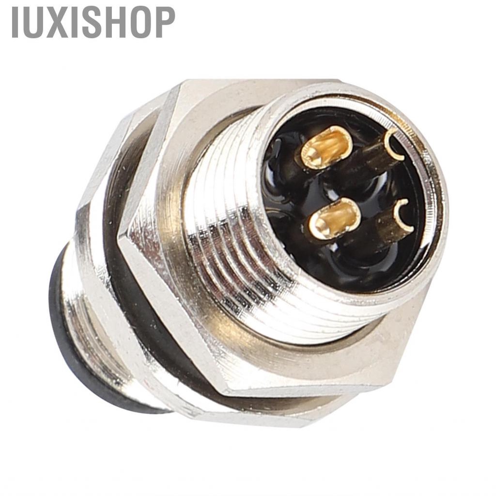 Iuxishop Brass Panel Mounted Socket Connector M12 4 Pin Plug 250V 4A