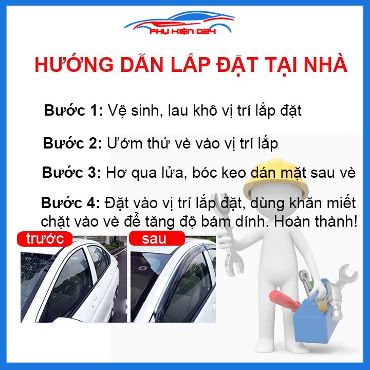 Vè mưa Accent 2018-2023 vè đen che mưa bảo vệ trang trí xe