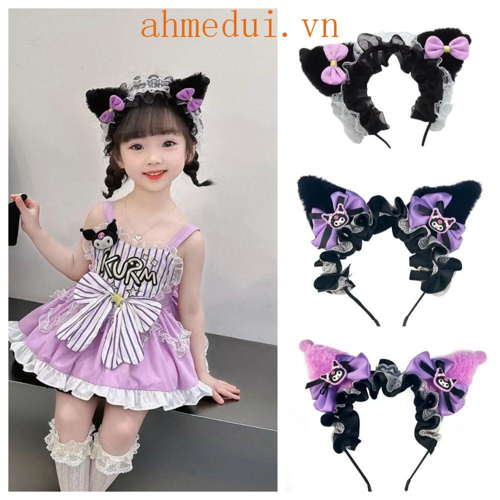 Ahmeduib Băng Đô Lông Xù Kiểu Hoạt Hình kuromi Đáng Yêu Cho Nữ