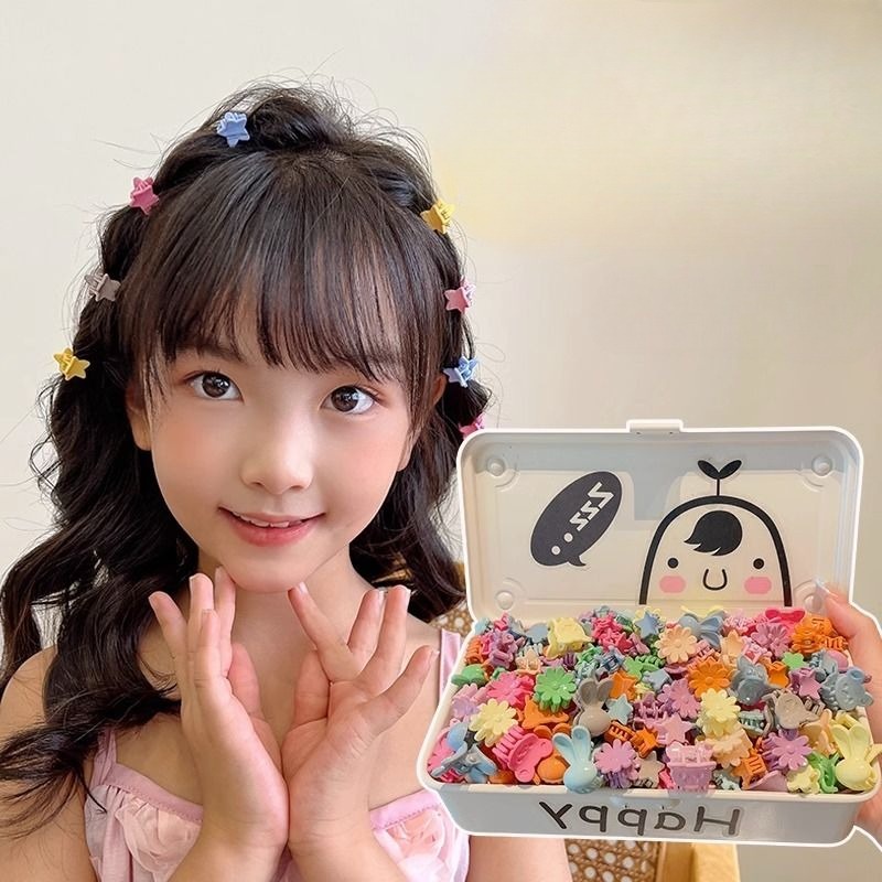 Set 100 Kẹp Tóc mini Nhiều Màu Dễ Thương Cho Bé