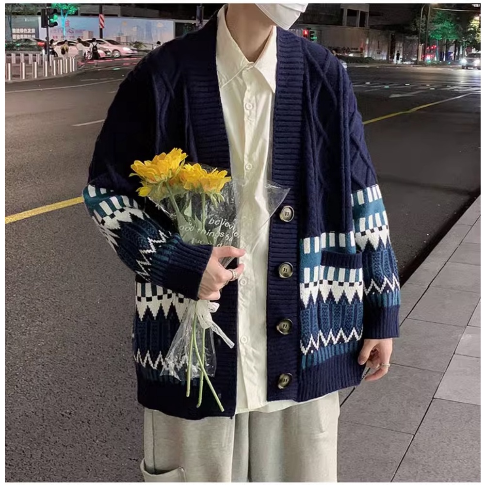 Áo sweater Cao Cấp Phong Cách Đường Phố Hồng Kông Mỹ Thời Trang Thu Đông Cho Nam