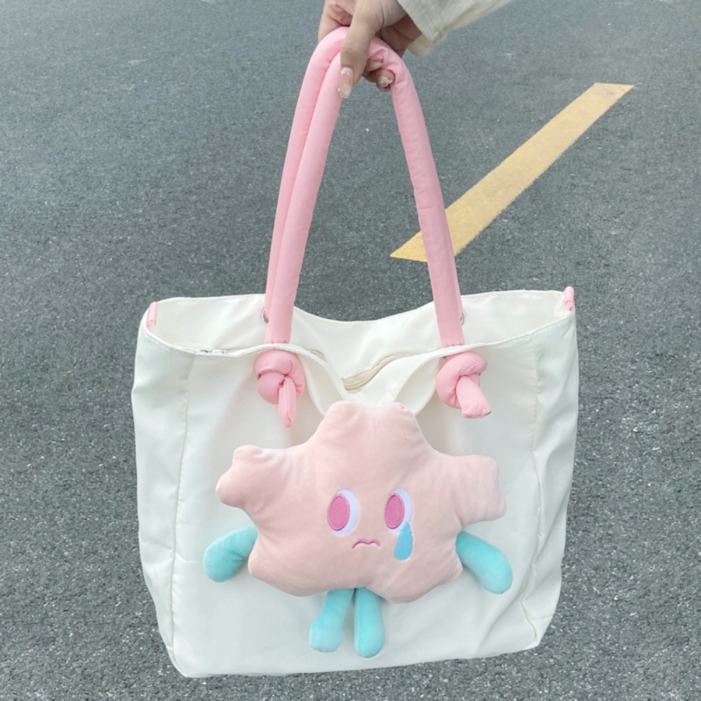 Túi Xách canvas Cỡ Lớn Họa Tiết Ngôi Sao Dễ Thương Cho Nữ Sinh