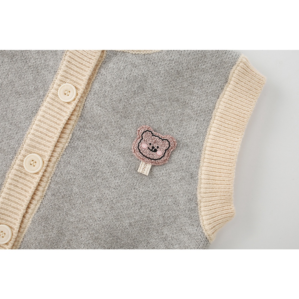 Áo Ghi Lê Dệt Kim Cài Nút Họa Tiết Gấu Hoạt Hình Dễ Thương Thời Trang Xuân Thu Cho Bé Trai Và Gái