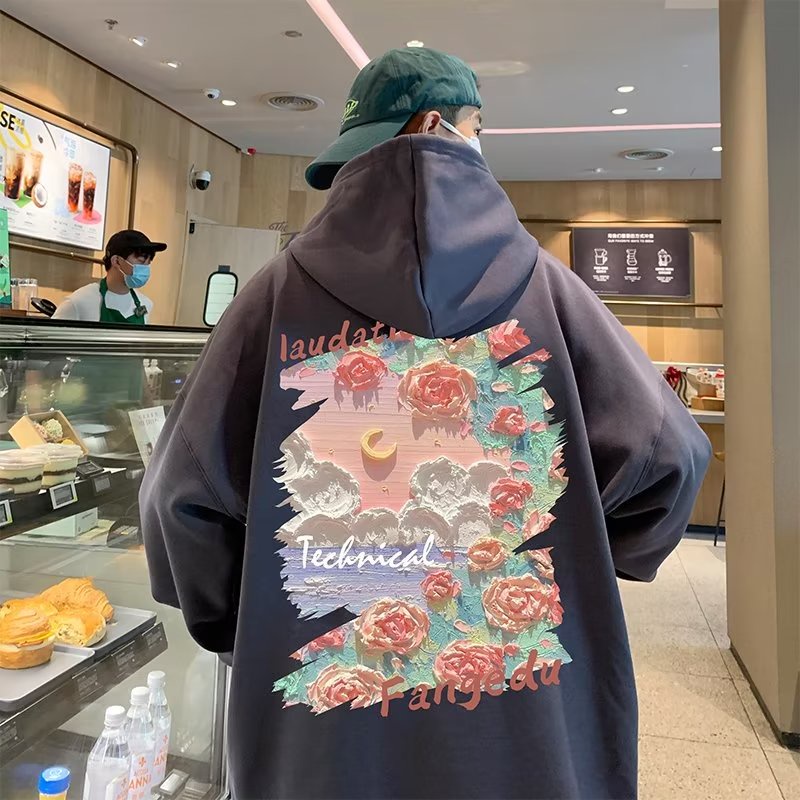 Áo hoodie Dáng Rộng In Họa Tiết Thời Trang Cho Nam m-8xl