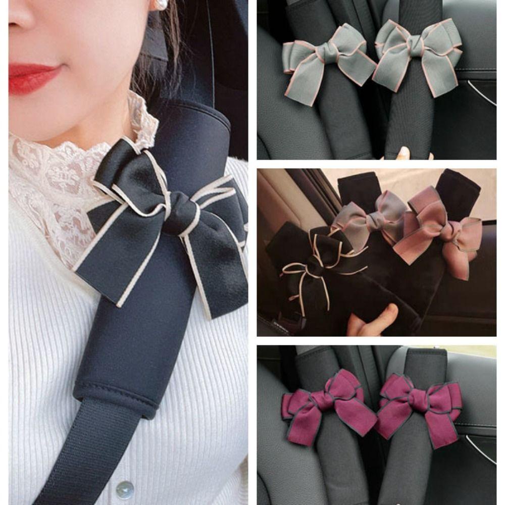 Bernardo Set 2 Vỏ Bọc Dây Thắt An Toàn Xe Hơi Hình Nơ Bằng Nhung Có Thể Tháo Rời