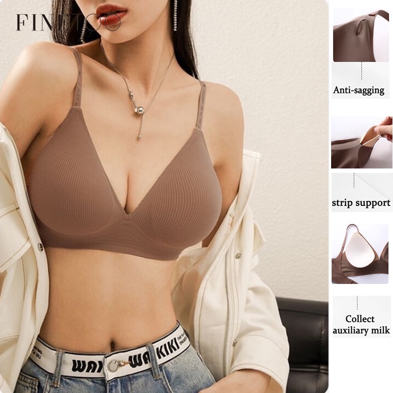 FINETOO Áo Ngực Thể Thao Không Gọng Mềm Mại Chống Chảy Xệ Size 32-38 Cho Nữ