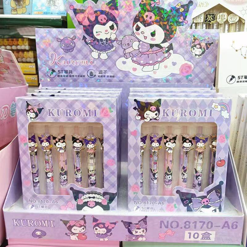 Set 6 Bút Mực gel Ngòi 0.5mm Bằng Hợp Kim Nhôm Hình sanrio Dễ Thương Làm Quà Tặng Cho Học Sinh